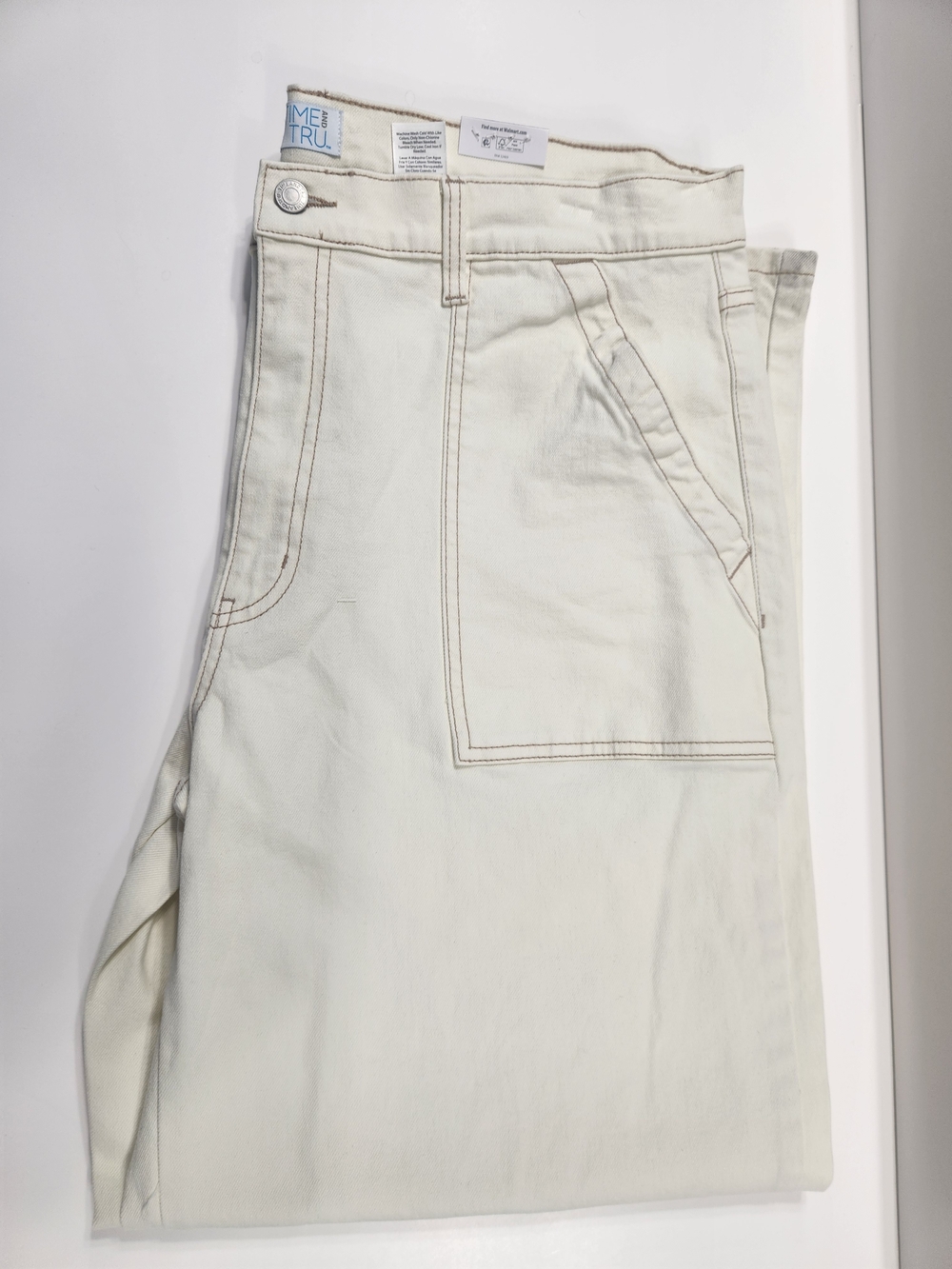 Time and Tru Cream Wide Leg High-Rise Jeans Sizes 12, 16, 18, 20 - Picture 12 of 12